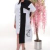 Wholesale Asymmetrical Color-Block Shirtdress