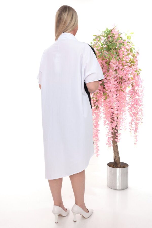 Wholesale Asymmetrical Color-Block Shirtdress