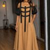 Women's A-Line Dress with Cold Shoulder Sleeves