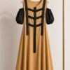 Women's A-Line Dress with Cold Shoulder Sleeves