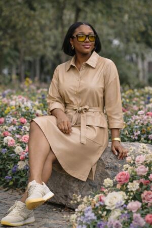 Premium Beige Shirt Dress with Pockets