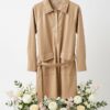 Premium Beige Shirt Dress with Pockets