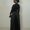 Monogram Pattern Blouse and Pleated Skirt Set