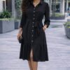 Wholesale Button-Front Tiered Midi Dress