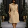 Sleeveless Drawstring Utility Shirtdress