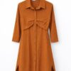 Wholesale Ruched-Waist Utility Shirt Dress