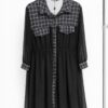 Plaid Contrast Chiffon Shirtdress
