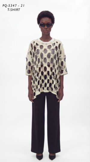 Avant-Garde Cutout Mesh Layer T-Shirt