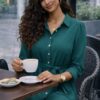 Wholesale Button-Front Tiered Midi Dress