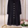 Button-Down Shirt Dress with Pleated Hem