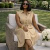 Sleeveless Drawstring Utility Shirtdress