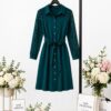 Wholesale Lace Sleeve Collared Shirt Dress