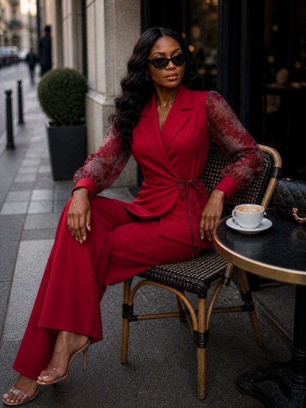 Premium Red Blazer Suit Set - Wholesale Fashion