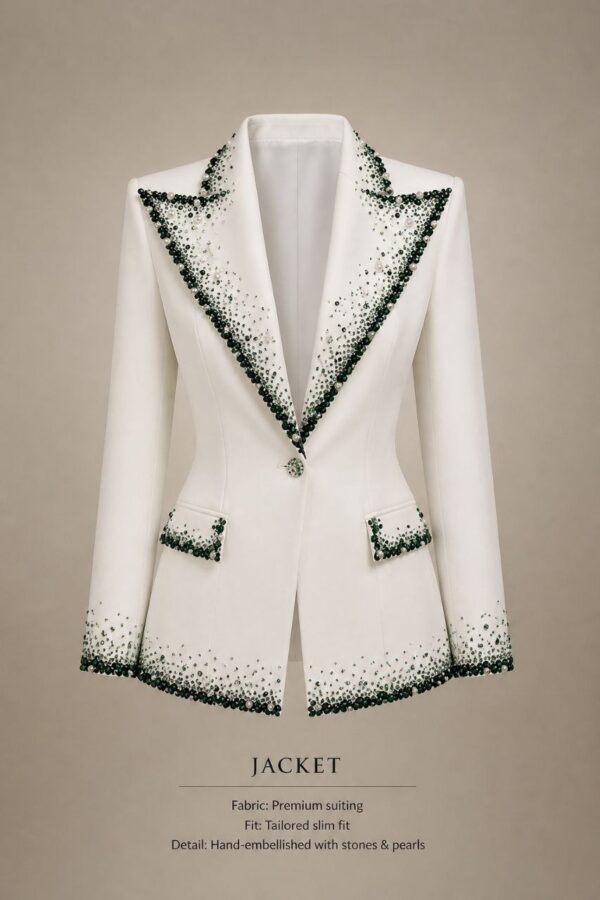 Premium Embellished Three-Piece Suit Set