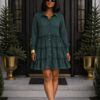 Women's Tiered Button Dress