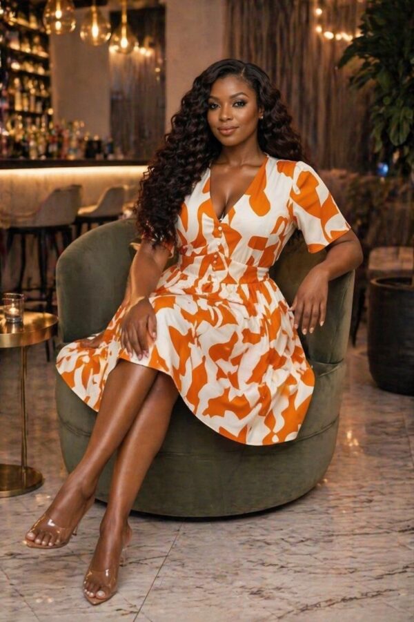 Premium Floral Print A-Line Dress