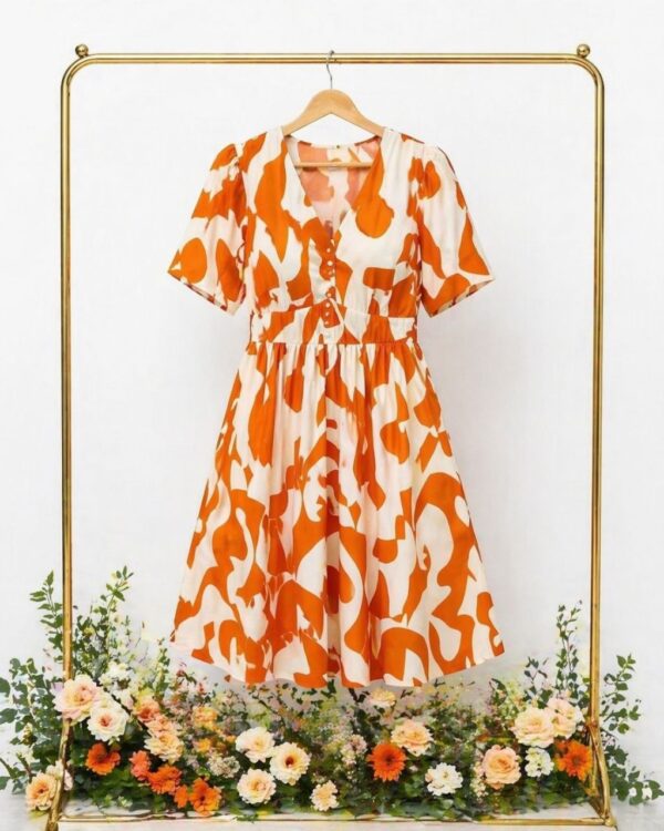 Premium Floral Print A-Line Dress