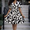 Premium Floral Print A-Line Dress