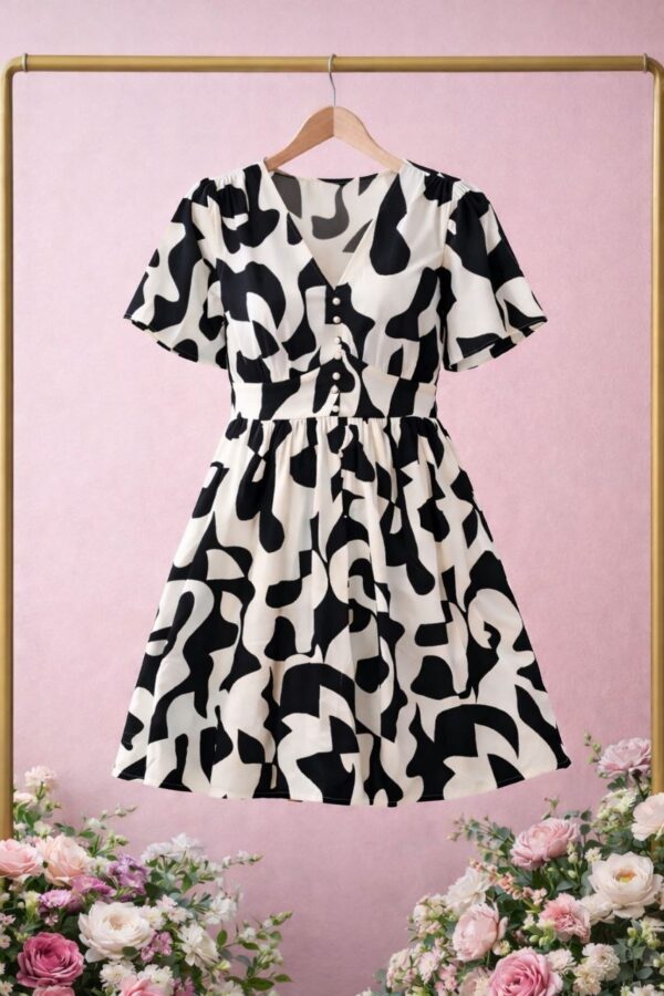 Premium Floral Print A-Line Dress