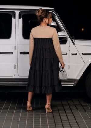 Premium Two-Tone Midi Dress