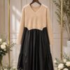Premium Two-Tone Midi Dress