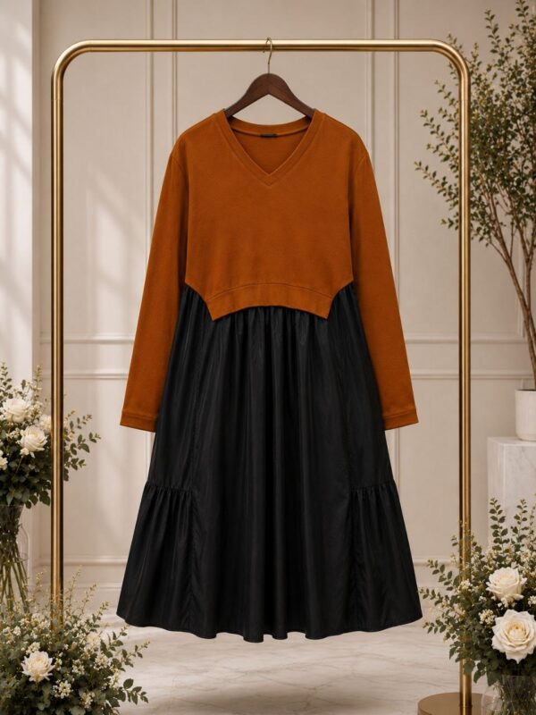 Premium Two-Tone Midi Dress