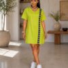 Premium V-Neck A-Line Dress CRY4091