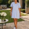 Premium V-Neck A-Line Dress CRY4091