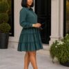 Women's Tiered Button Dress