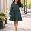 Women's Tiered Button Dress
