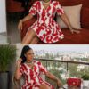 Premium Floral Print A-Line Dress