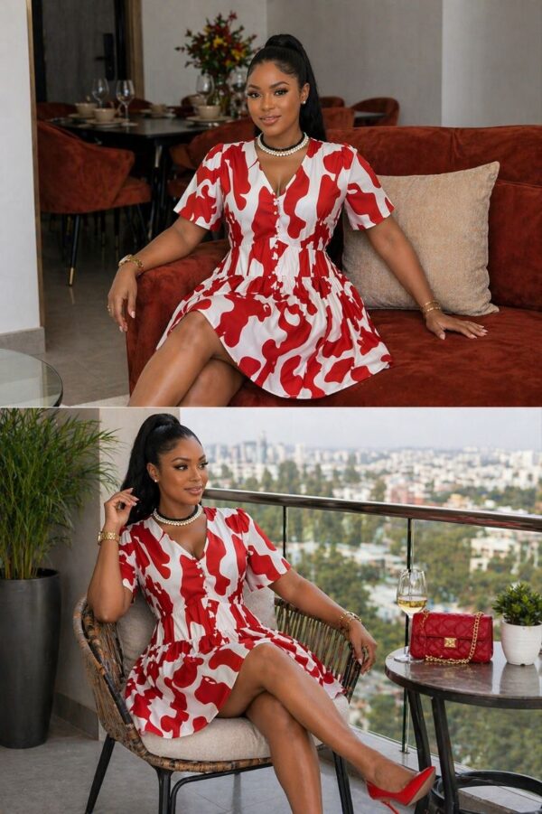 Premium Floral Print A-Line Dress