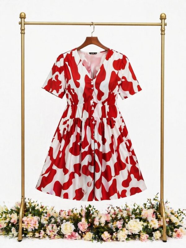 Premium Floral Print A-Line Dress