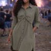 Women's Button-Front Shirt Dress