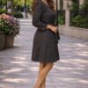 Premium Black Denim Shirt Dress with Belt