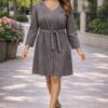 Premium Black Denim Shirt Dress with Belt