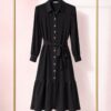 Premium Button-Front Shirt Dress with Belt