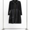 Premium Black Shirt Dress with Leather Panel