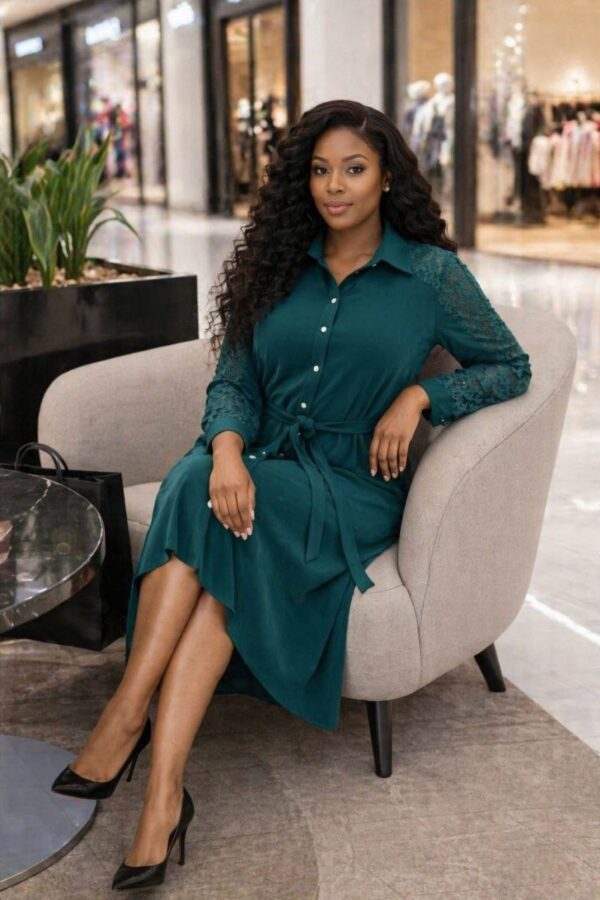 Professional Button-Front Shirt Dress