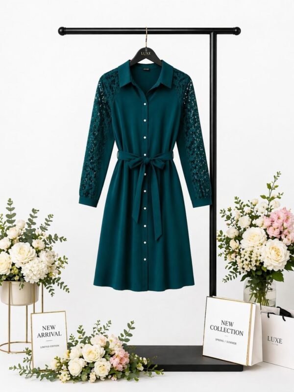 Professional Button-Front Shirt Dress