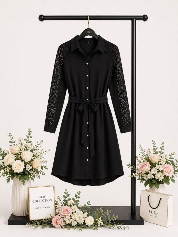Professional Button-Front Shirt Dress