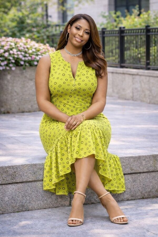 Classic Polka Dot Midi Dress