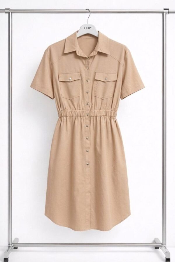 Women's Casual Button-Front Shirt Dress