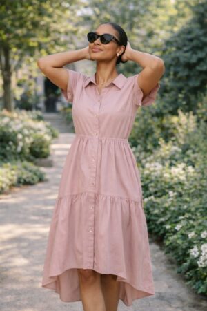 Women's Button-Front Shirt Dress