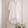 Premium Button-Front Midi Dress