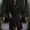 Premium Button-Front Midi Dress
