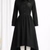 Premium Button-Front Midi Dress