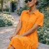 Women's Button-Front Shirt Dress