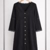 Premium Black Lace Button Dress