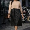 Women's Color Block Midi Dress